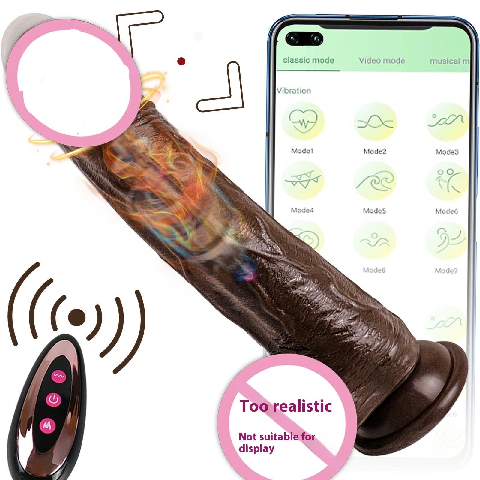 Wireless Remote Control APP Peristaltic Telescopic Heating Simulation Female Massage Supplies