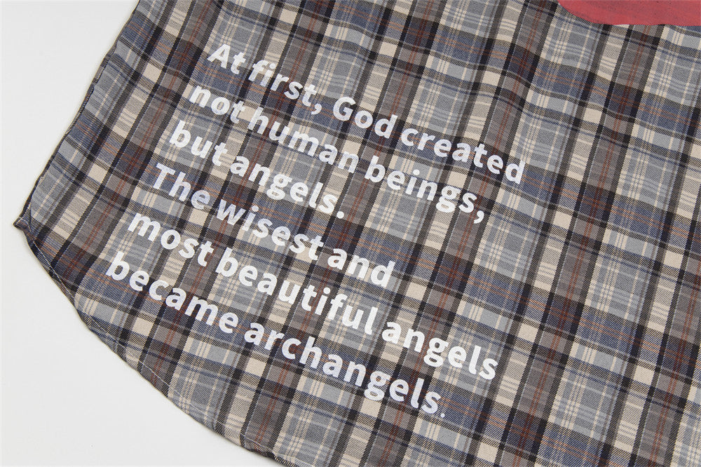 Personality Short Sleeve Plaid Shirt Men