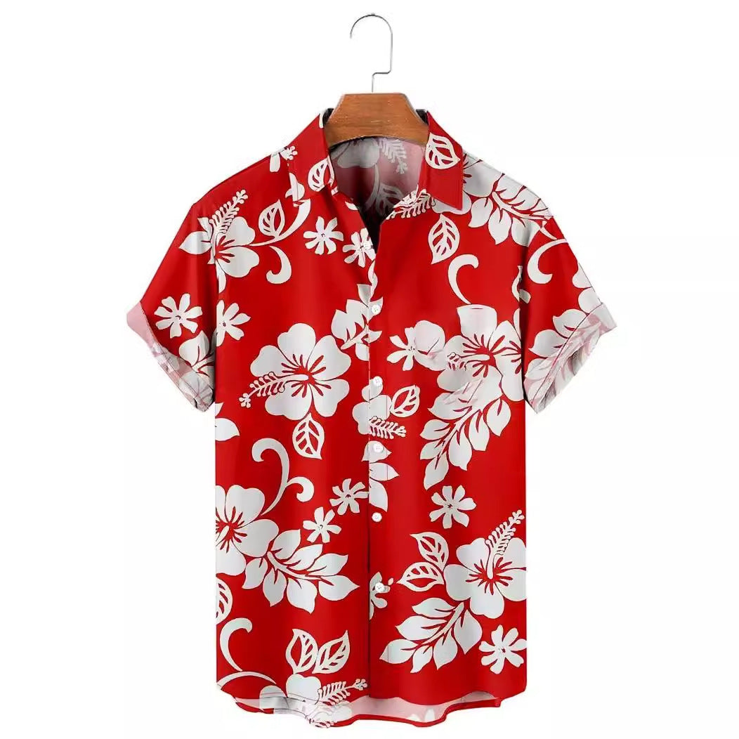 Fashion Solid Color Printed Shirt Men