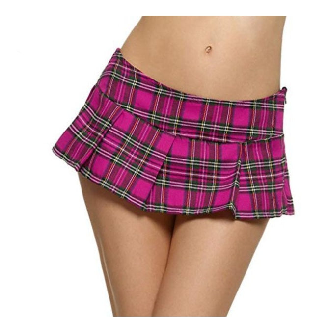 New Ladies Pleated Style Plaid Short Skirt Sexy Short Skirt