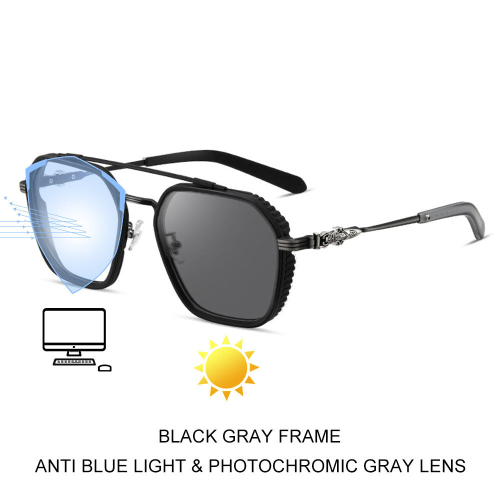 Retro Double Beam Myopia Frame Glasses