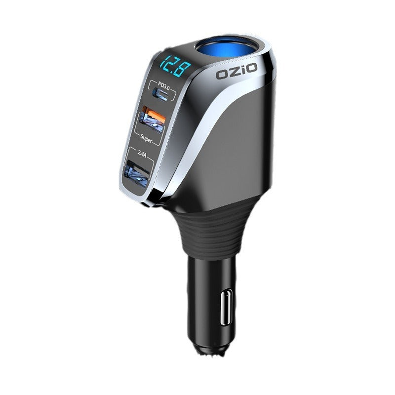 Quick Charging Car Cigarette Lighter With One To Three Conversion Plug