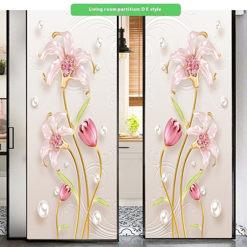 Shower Door Transparent Opaque Static Toilet Window Peep-proof Frosted Sticker