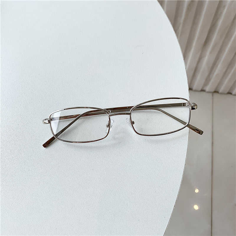 Sunglasses Eyes Trendy Small Frame Rectangular Golden Edge