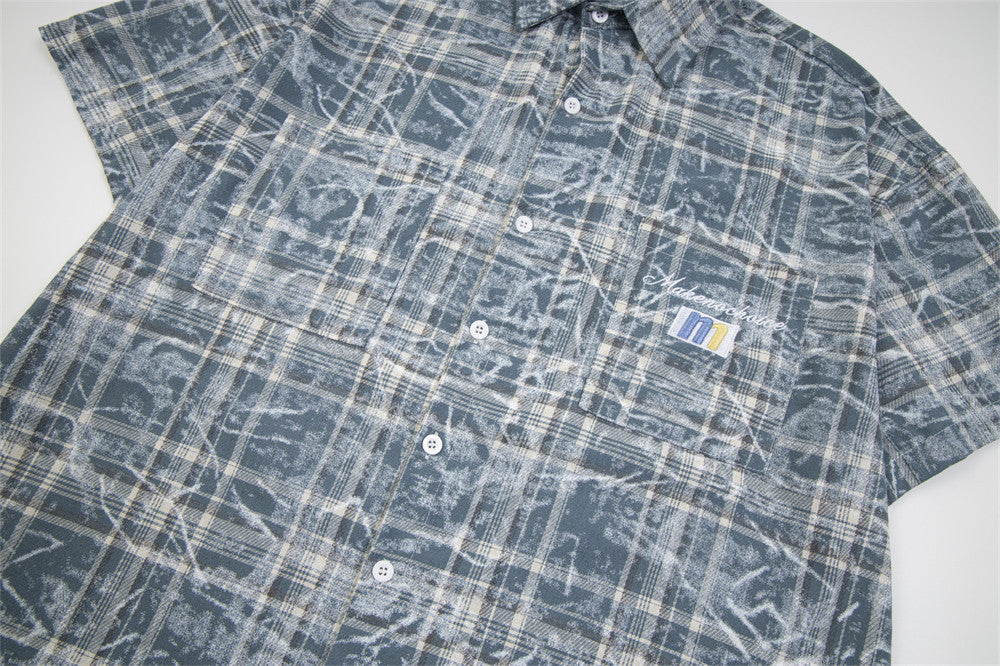 Fashion Personality Plaid Shirt Summer Men