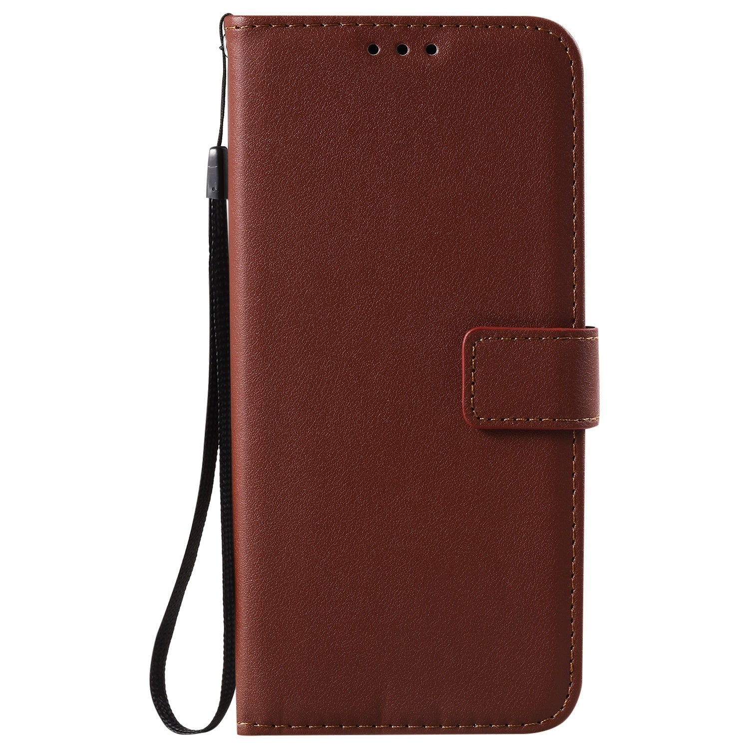 Solid Color Business Leather Flip Card Holder Phone Case