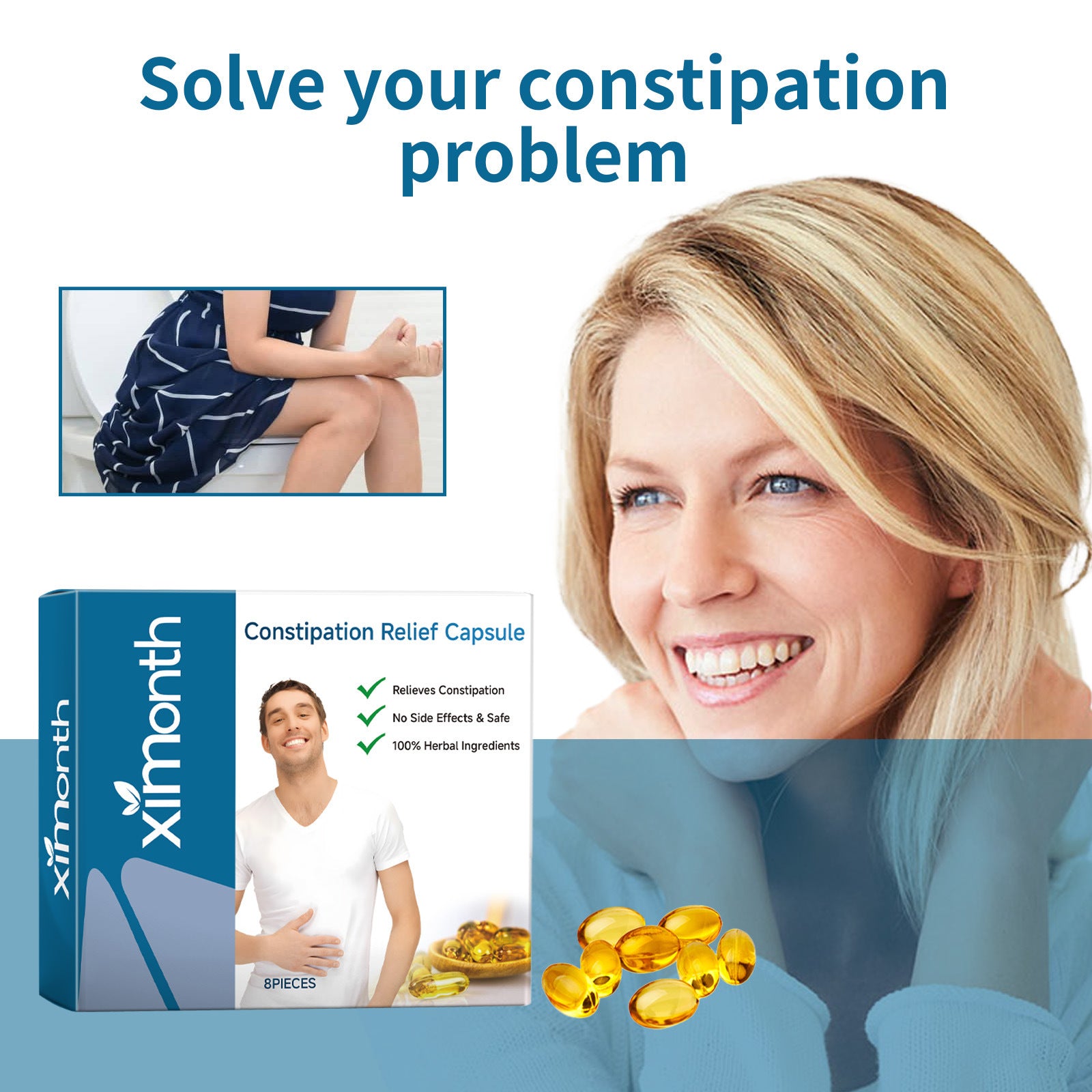 Body Care Relief Capsules Relieve Bowel Movements