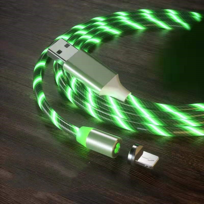 Mobile Phone Three-in-one Light-emitting Charging Streamer Magnetic Data Cable