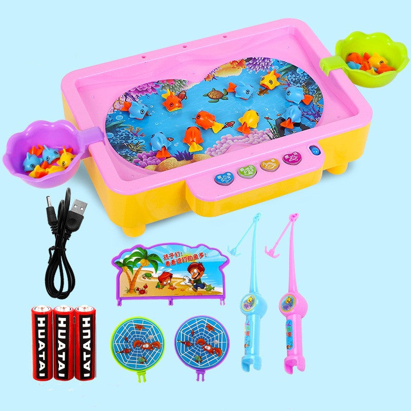 Electric magnetic fishing toy