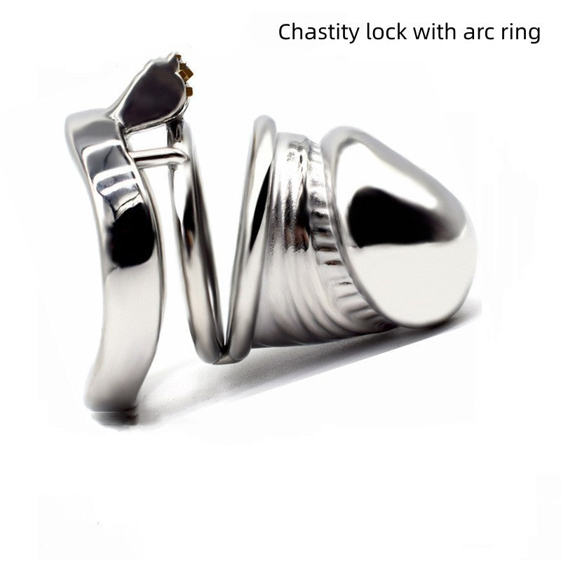 Stainless Steel Men's Chastity Device Silver Metal Bird Cage Opening Convenient Lock Props