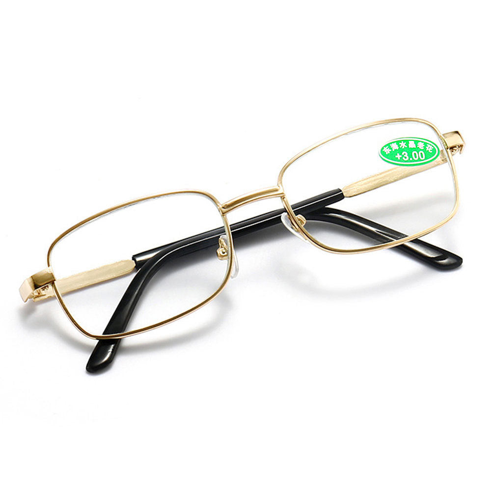 Full Frame Reading Glasses HD Crystal Stone Presbyopic Glasses