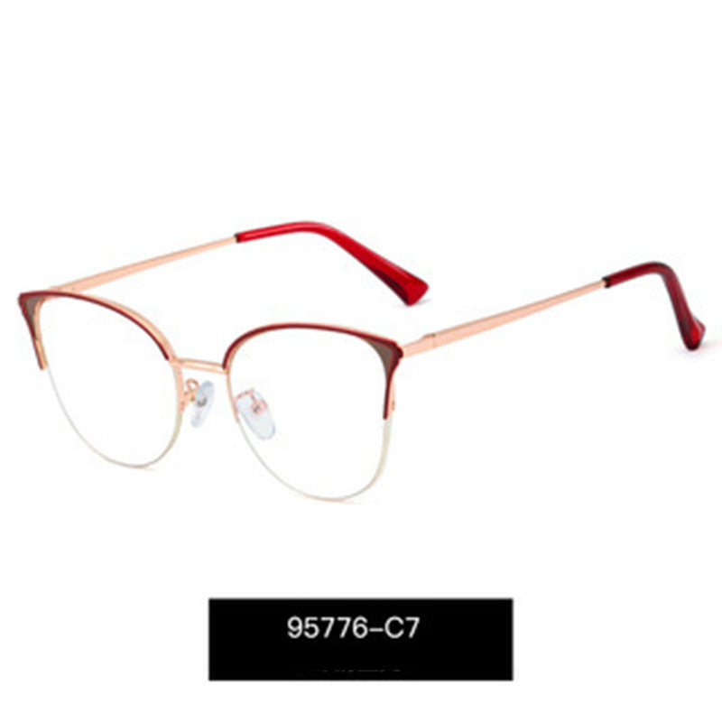 Women's Fashion Half Frame Blue Light Blocking Glasses