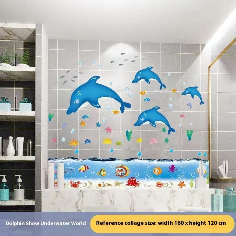 Cartoon Stickers Bathroom Tile Wall Waterproof Fish Tank Decoration