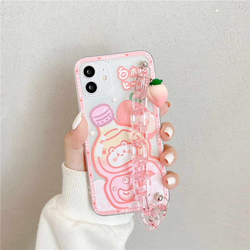 Little Rabbit White Peach Drink Silicone Phone Case Full Covering