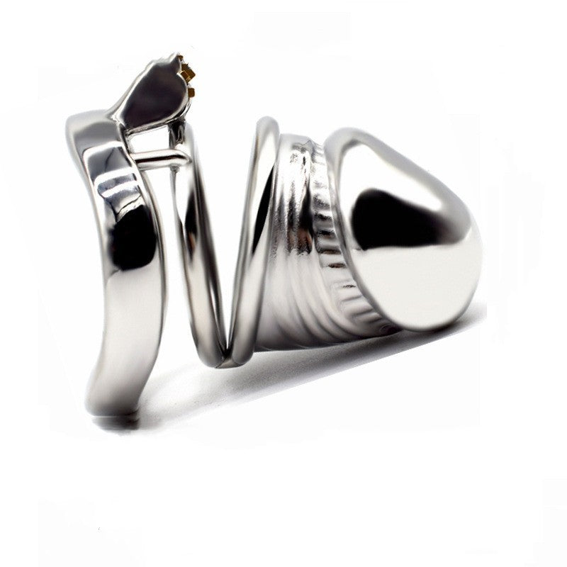 Stainless Steel Men's Chastity Device Silver Metal Bird Cage Opening Convenient Lock Props