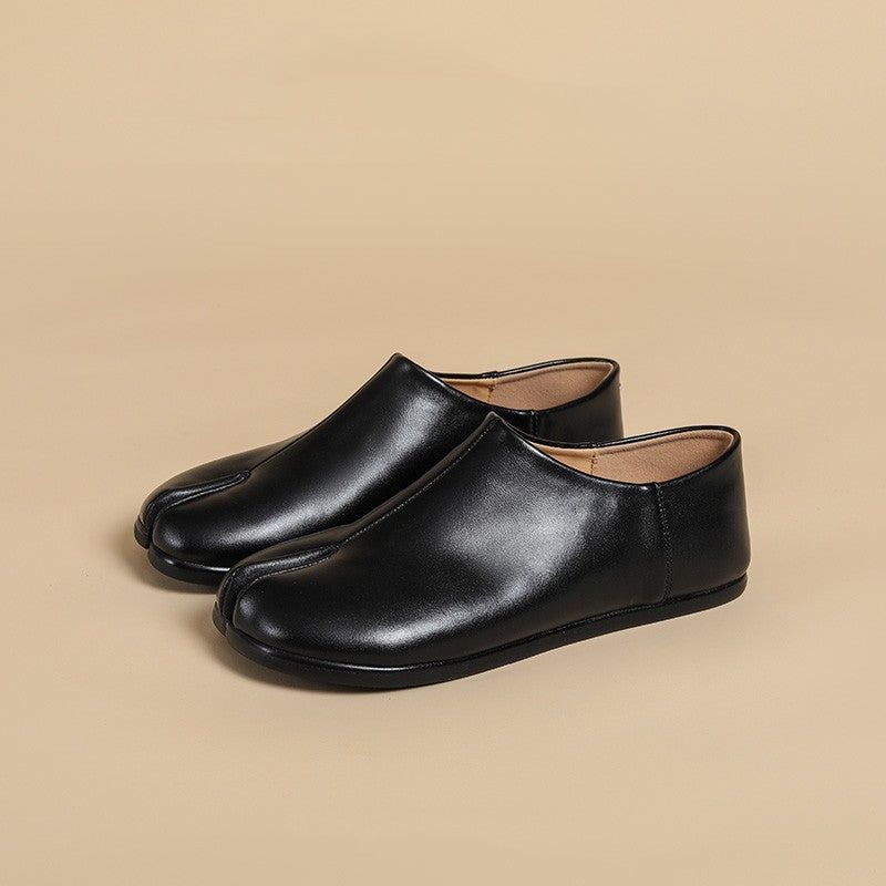 Vegetable Tanned Sheepskin Split Toe Shoes For Women