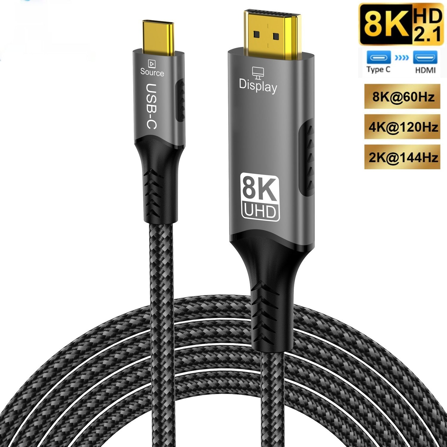 8K60HZ Type-C Male One-way To HDMI Conversion Data Cable