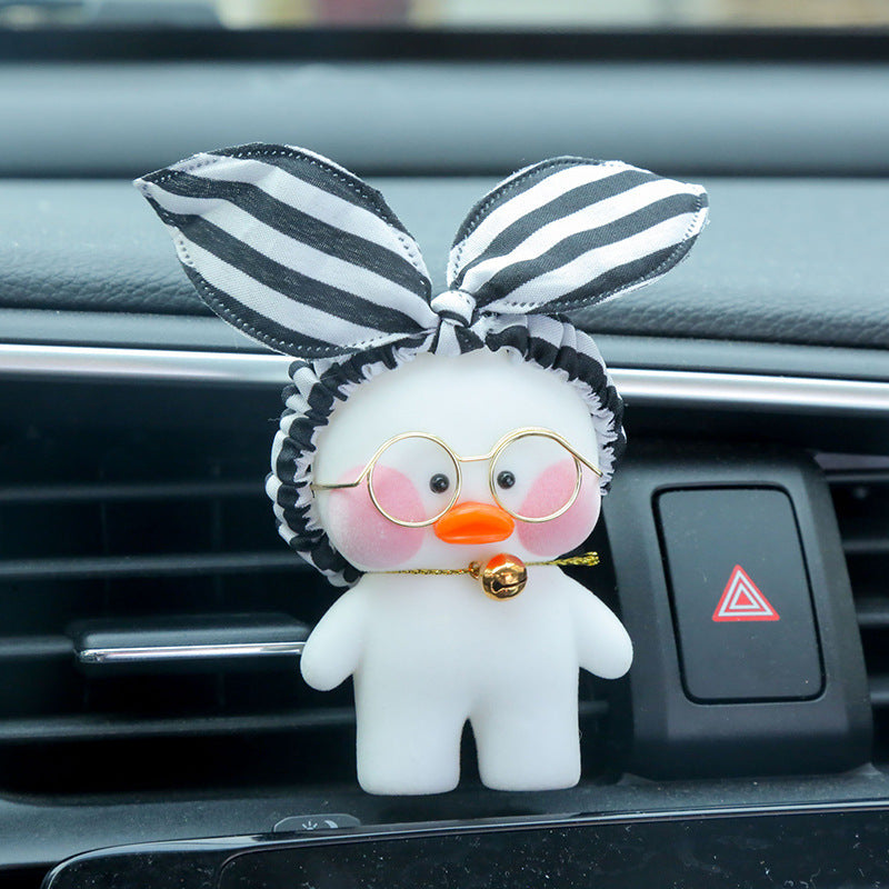 Kawaii Cafe Duck Toy Cartoon Cute Duck Car Decor Animal Dolls
