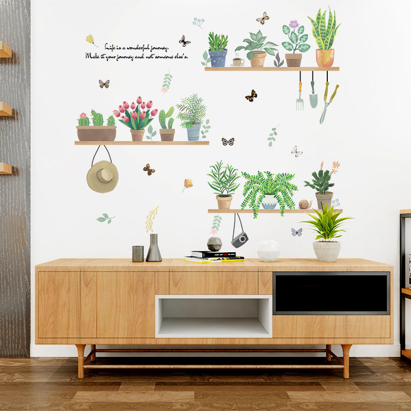 Plant Potted Wall Stickers Can Be Removed For Decoration