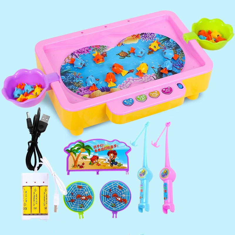 Electric magnetic fishing toy