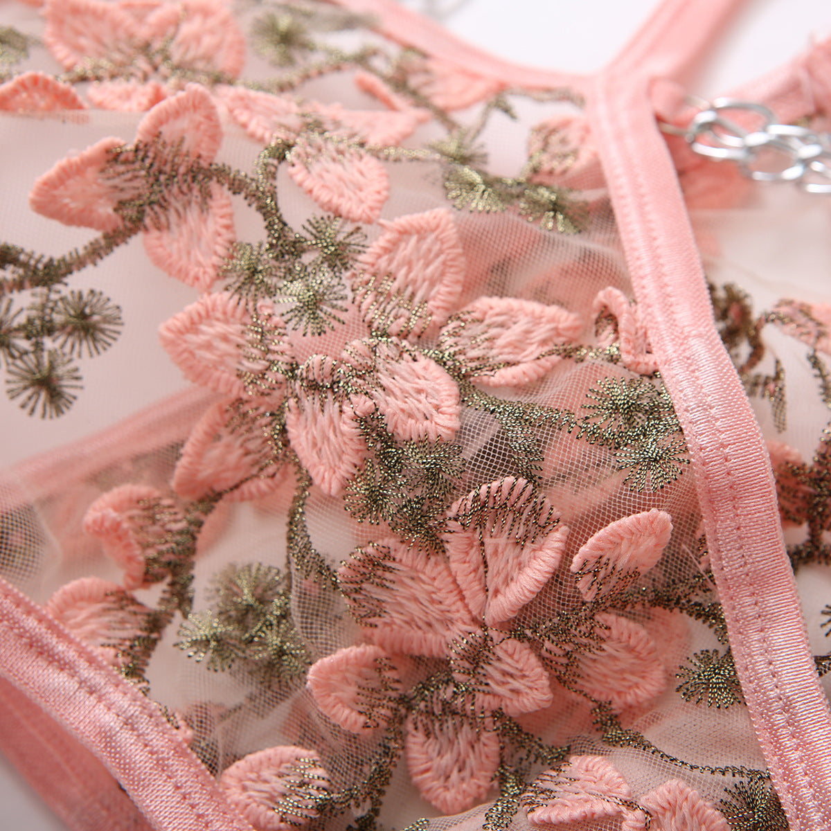 European And American Underwear Lace Embroidery Metal