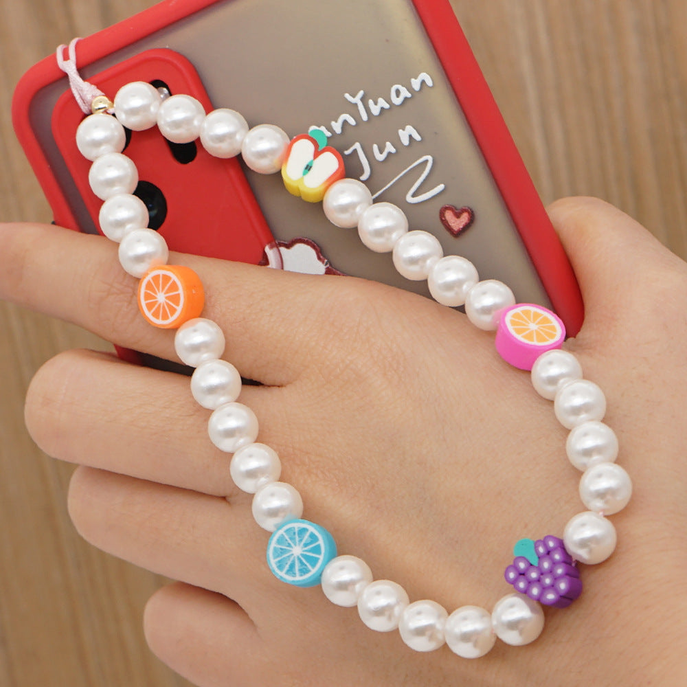 Go2Boho Phone Chains Pearl For Bead Telephone Strap Chain Mobile Phone Charm Lanyard Smiley Star Fruit Jewelry Jewellery