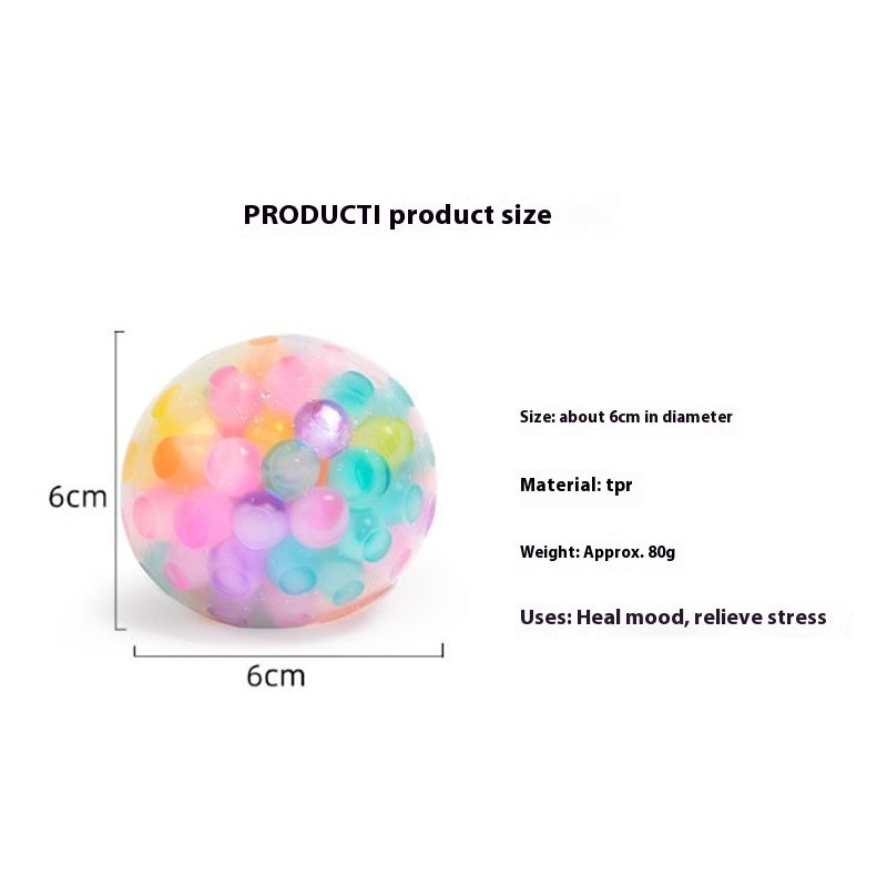 TPR Soft Rubber Toy Squeezing Toy Rainbow Stress Ball