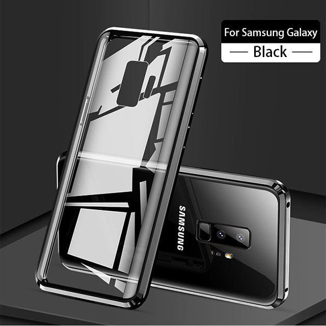 Transparent Double-sided Magnetic Absorbing Glass Anti-falling Toughened Film Mobile Phone Case