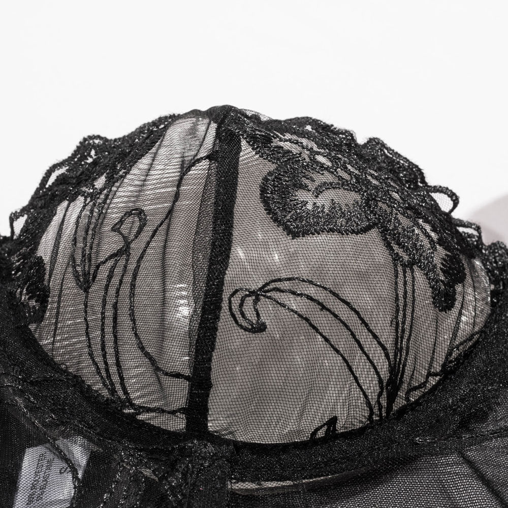 Women's Fashion Embroidery Brassiere Steel Ring Underwear Two-piece