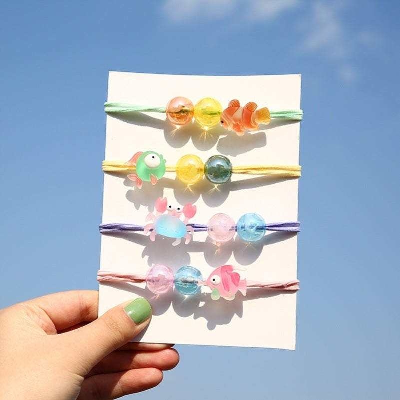 Girls tie hair rubber band hair accessories