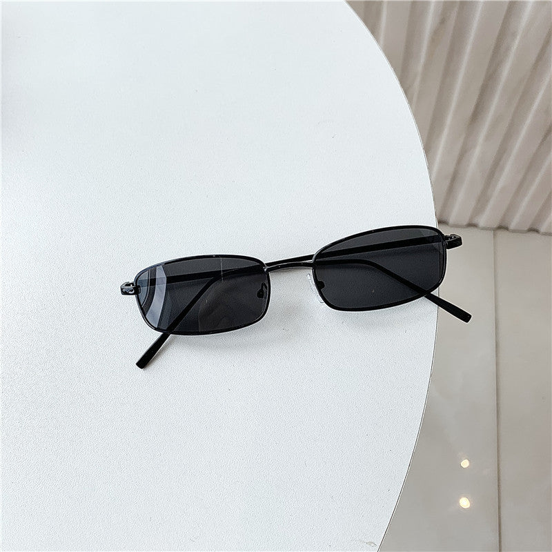 Sunglasses Eyes Trendy Small Frame Rectangular Golden Edge