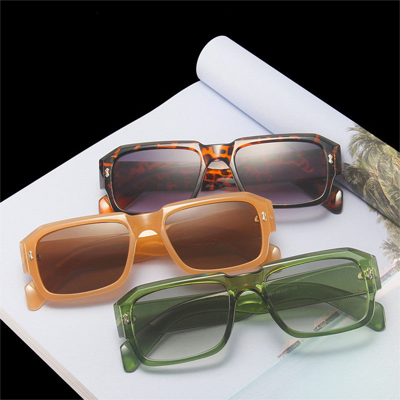 Jelly Color Simple Retro Polygonal Glasses