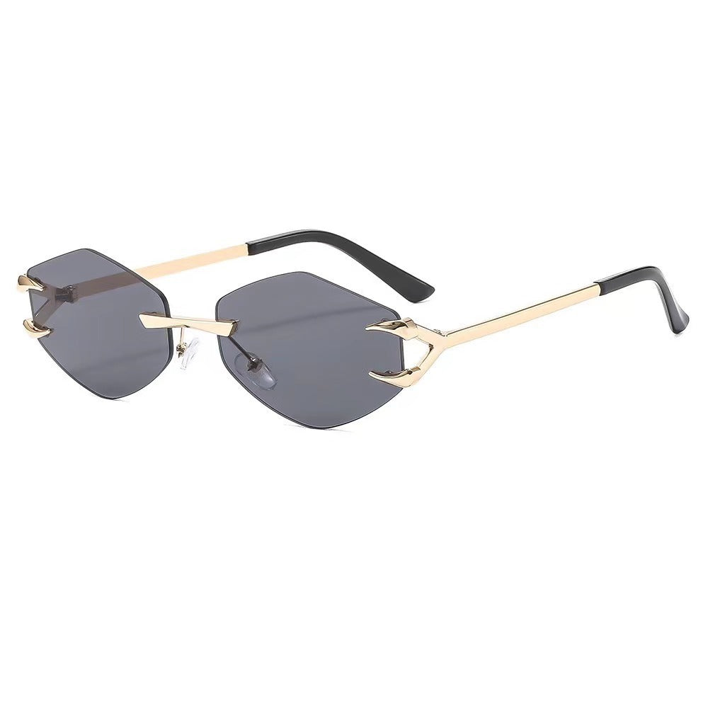 Frameless Grapple Polygonal Sunglasses Hip Hop Trend