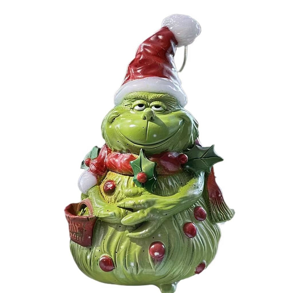 Christmas Green Fur Snowman Christmas Decoration Home Ornament