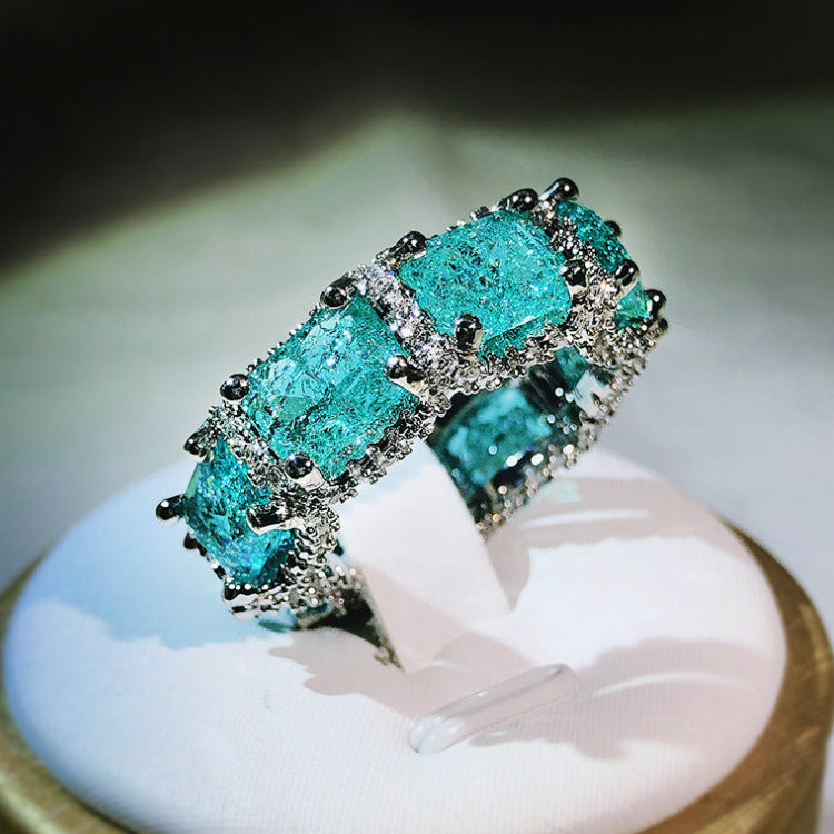 Couture Jewelry Set With Aquamarine Topaz Ring