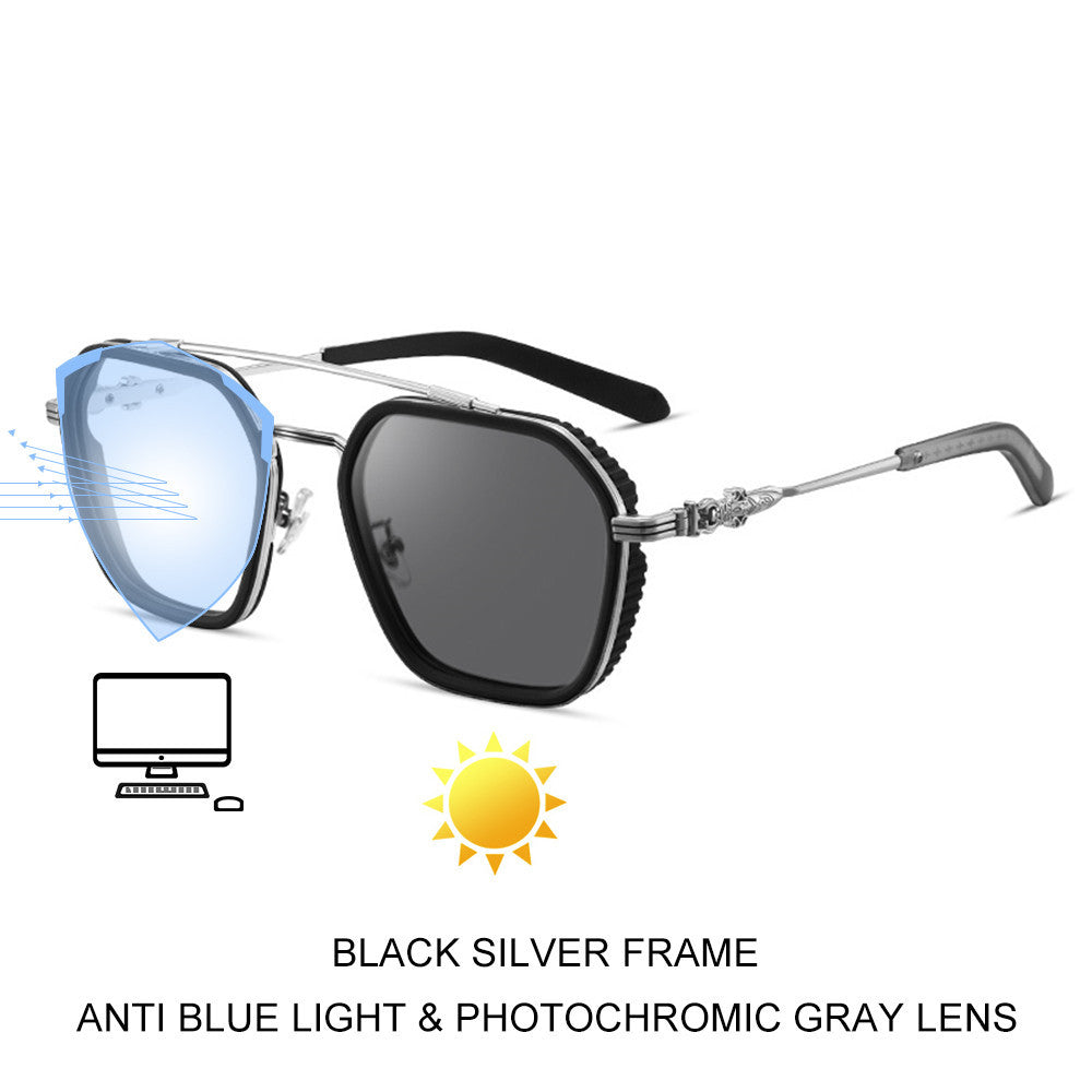 Retro Double Beam Myopia Frame Glasses