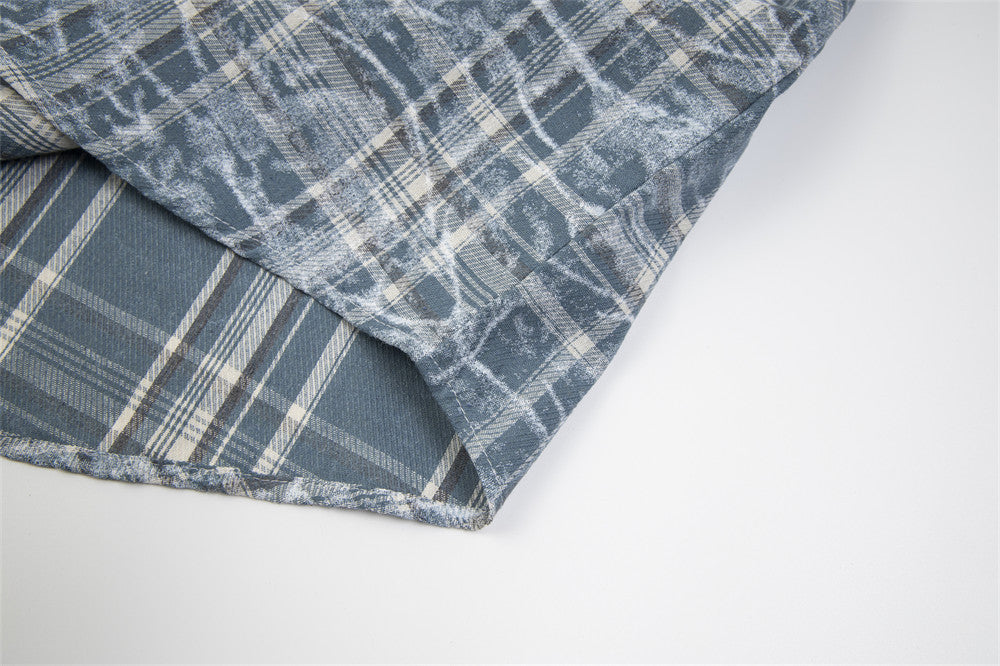 Fashion Personality Plaid Shirt Summer Men