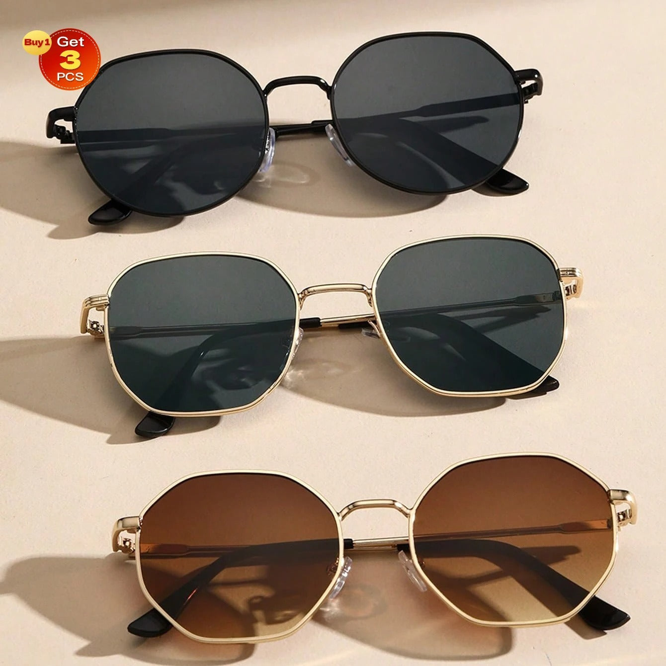 Women's Fashionable Retro Metal Frame Sunglasses