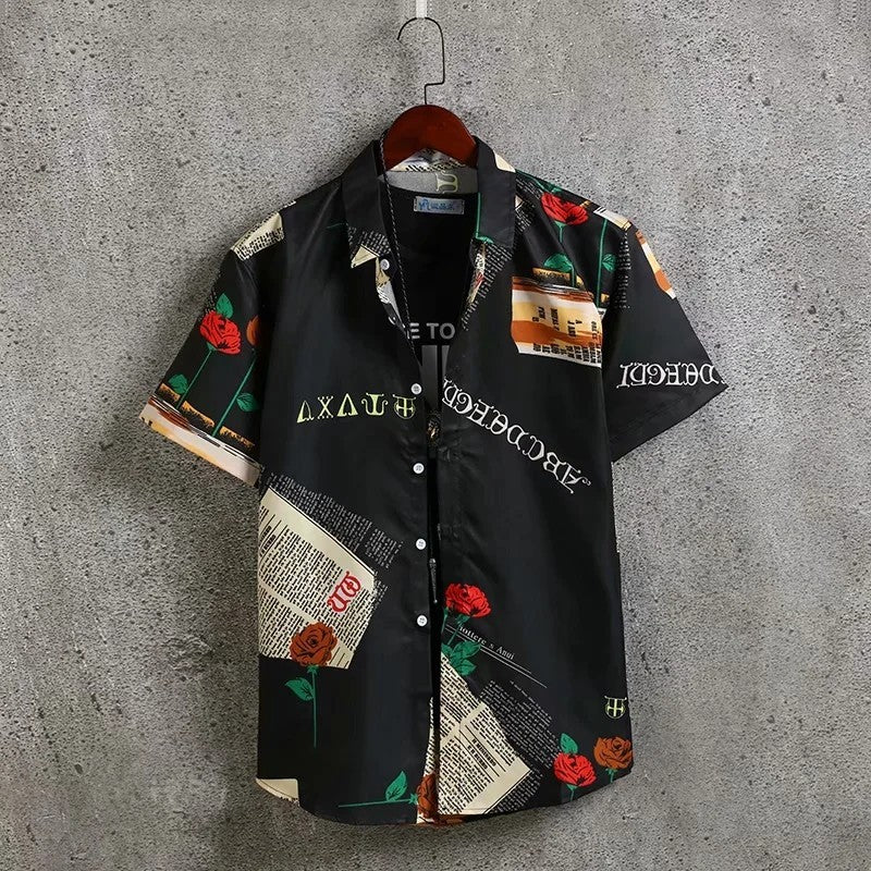 New Printed Shirt Short Sleeve Men