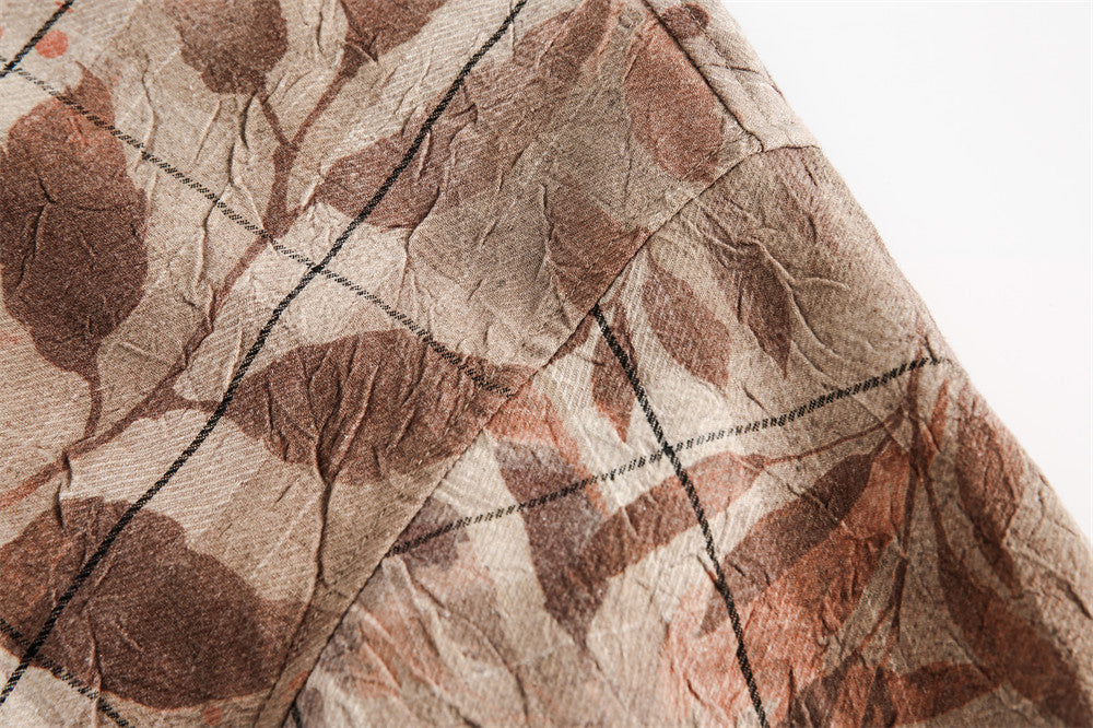 Leaves And Flowers Loose Shirt Men