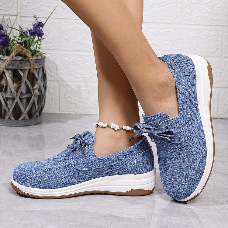 Plus Size Canvas Casual White Shoes For Women
