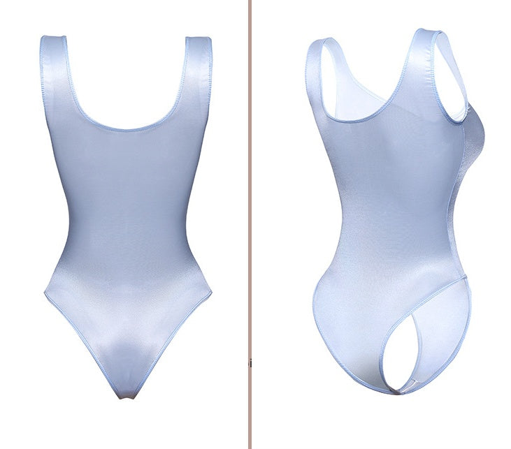 High-elasticity See-through Oily Cute Girly Dead Pool Water One-piece Swimsuit