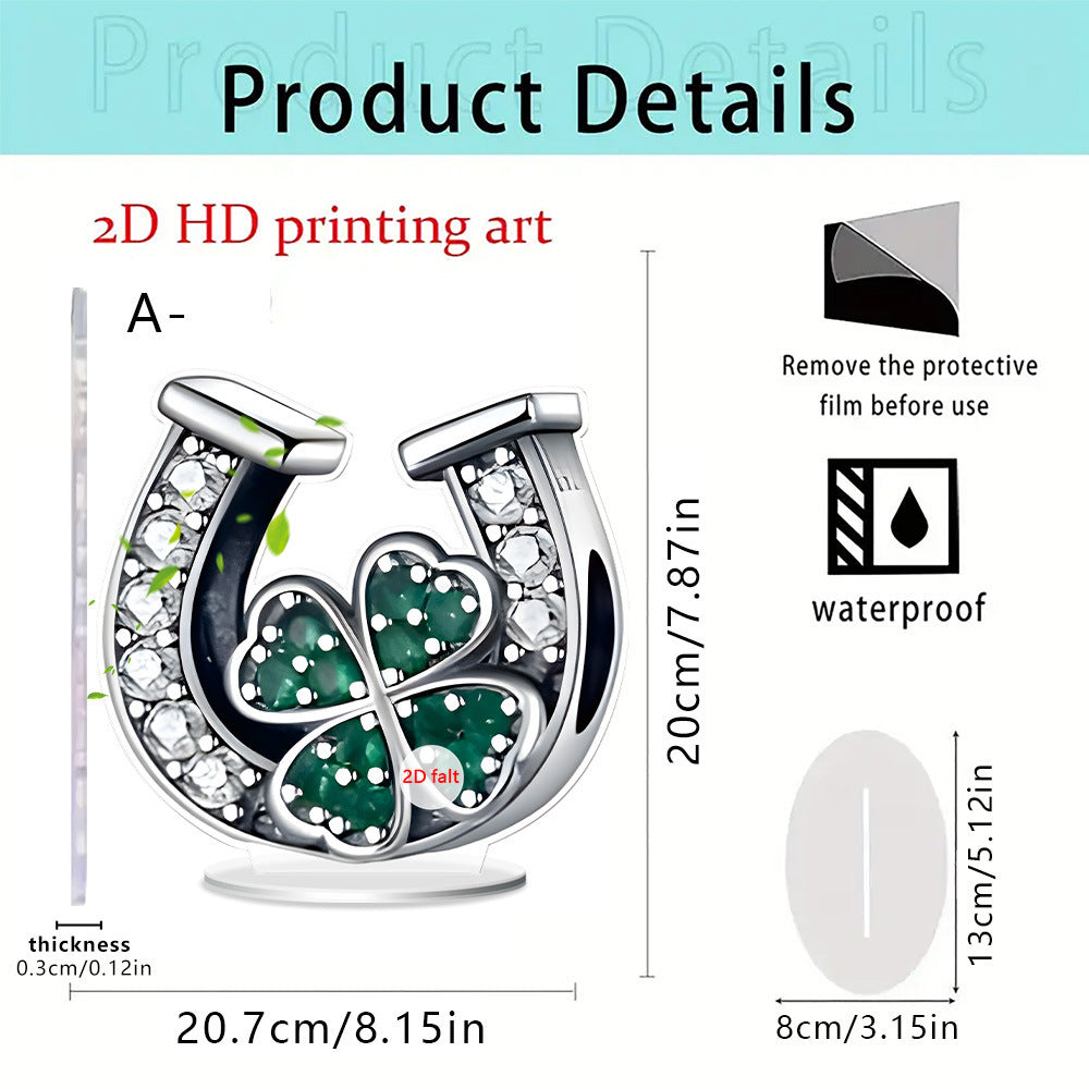 U-shaped Clover 2D Flat Acrylic Desktop Decoration