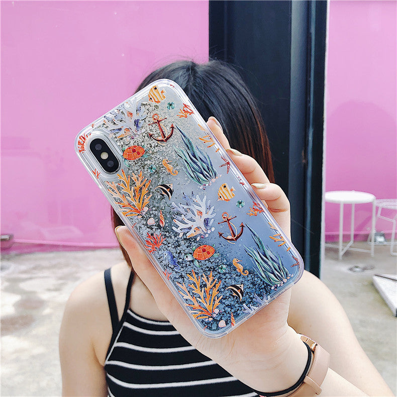 Painted Quicksand Liquid Mobile Phone Case