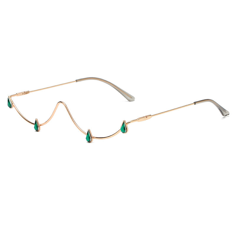 Lower Half Frame Lens Free Decorative Glasses New Fashion