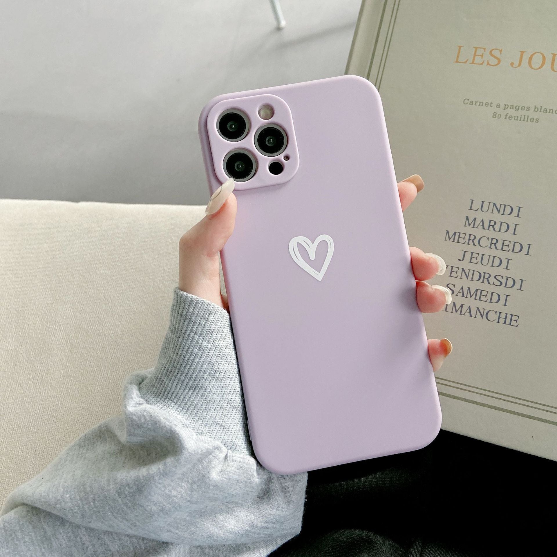 Simple Love Fine Hole Soft Shell Straight Edge Phone Case