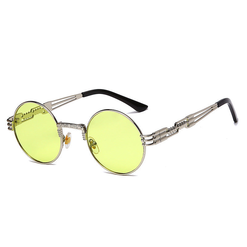 Retro European And American Metal Hollow Round Glasses Personality