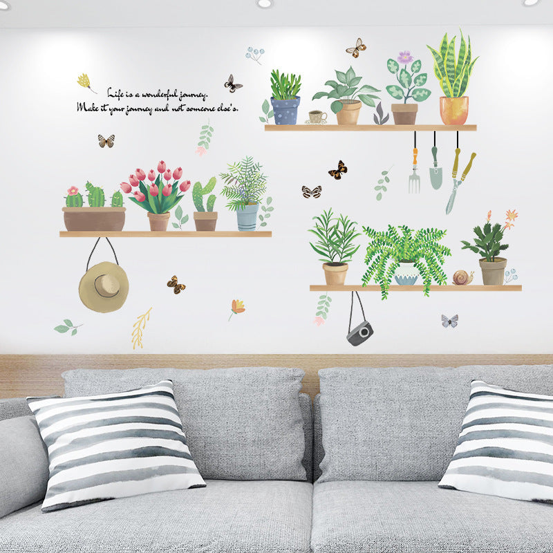 Plant Potted Wall Stickers Can Be Removed For Decoration