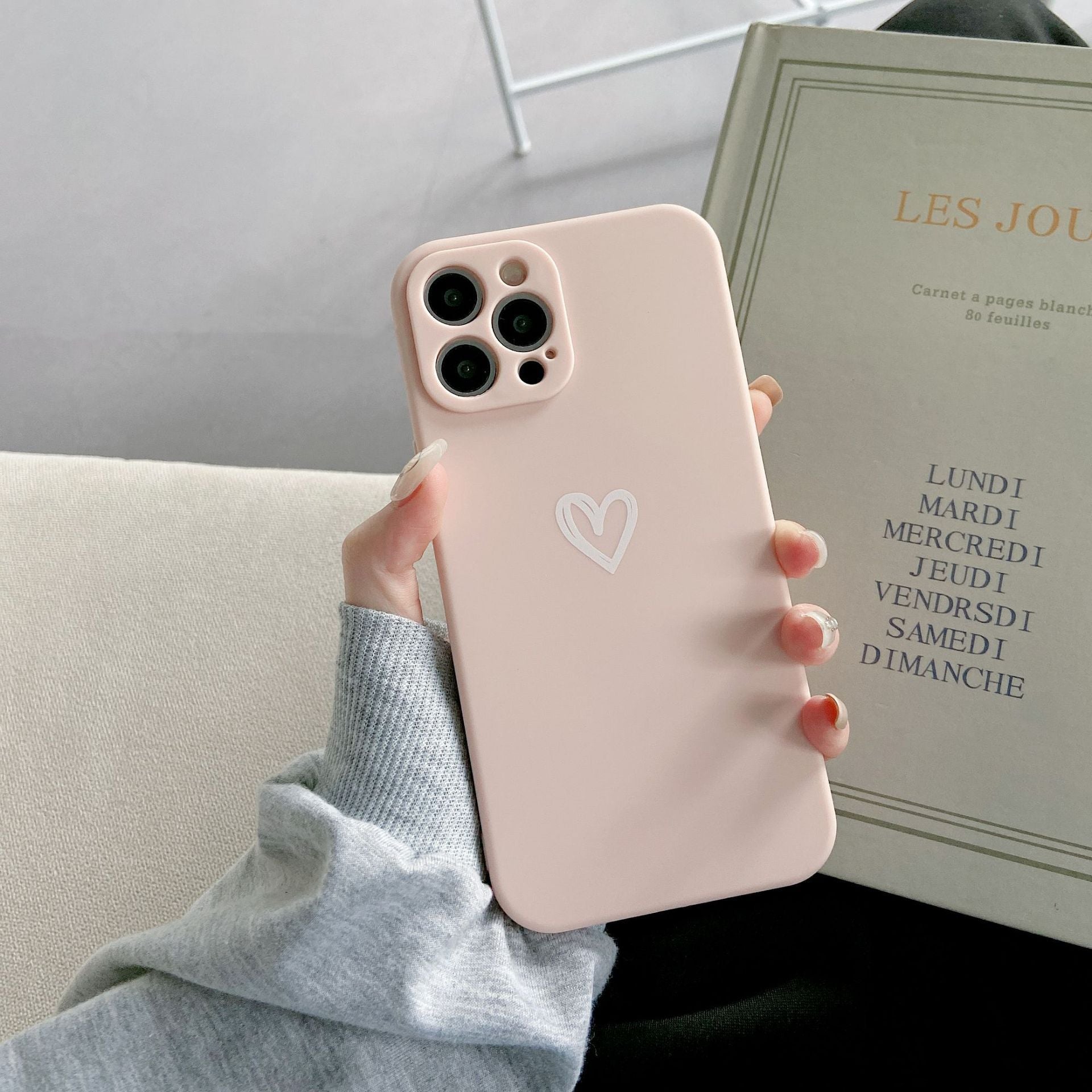 Simple Love Fine Hole Soft Shell Straight Edge Phone Case