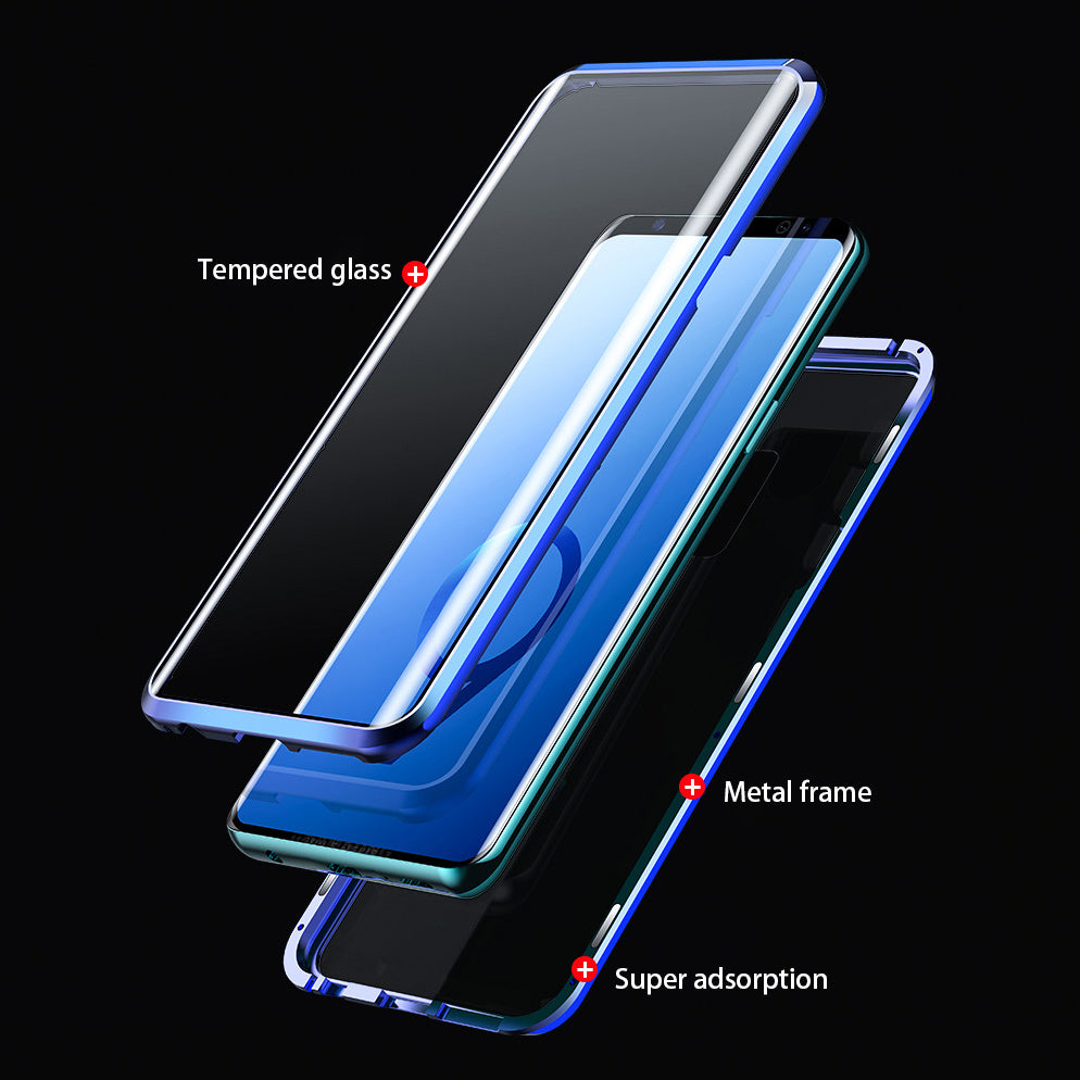 Transparent Double-sided Magnetic Absorbing Glass Anti-falling Toughened Film Mobile Phone Case